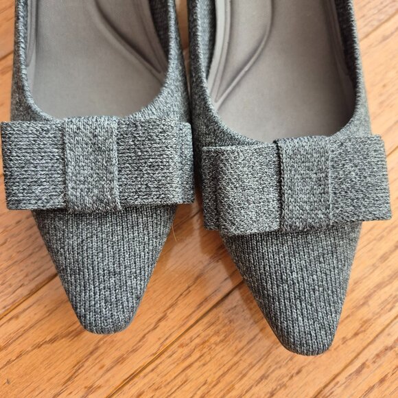 Vivaia Titli Pointed-Toe Bow Heels Gray EU39 US8 - Picture 6 of 13
